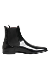 Dolce & Gabbana Black Chelsea Slip On Mid Calf Boots Shoes